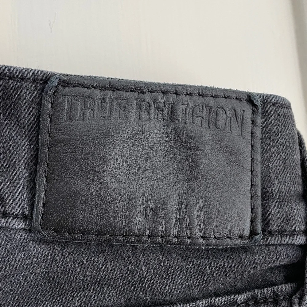 True Religion Jeans Men's Black 34 36 Button Fly Rocco Slim EUC